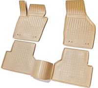 3D Caoutchouc Paillassons pour Audi Q3 Type 8U Année 2011 - 2018 Beige Avec Bord