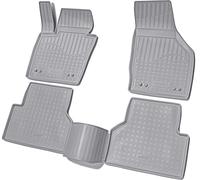 3D Caoutchouc Paillassons pour Audi Q3 Type 8U Année 2011 - 2018 Gris Avec Bord