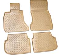 3D Caoutchouc Paillassons Pour BMW 7er F01 Court Bj 2008-2015 Beige Avec Bordure