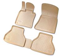 3D Caoutchouc Paillassons Pour BMW X5 E70 Année 2006 - 2013 Beige Ajusté à Bord