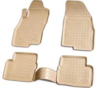 3D Caoutchouc Paillassons Pour Fiat Grande Punto 199 2005-2018 Beige Avec Bord