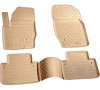 3D Caoutchouc Paillassons pour Volvo XC90 I Année 2002 - 2014 Beige Ajusté à