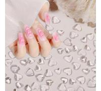 3D Charmes d'ongles, Transparent amour coeur cristal Nail Art décoration Charmes d'ongles de Coeur pour des décorations d'art d'ongle de Femmes Fournitures