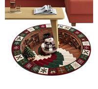 3D Christmas Carpet, Illusion Carpet , Non-Slip Optical Illusion Soft Mat | Round Christmas Rug for Indoor Living Room Home Door Staircase Area Floor City Hamlet Cave Bar Advent