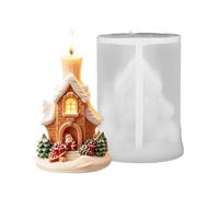 3D Christmas Snow Village Candle Mold, Holiday Soap Making Silicone Mould