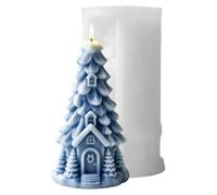 3D Christmas Tree House Candle Silicone Mold Non Stick Holiday Craft Tool