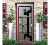 3D Coffre-Fort En Métal Porte Autocollant Auto-Adhésif Porte Affiche Porte Papier Peint Porte Murale Porte Art Porte Wall Sticker Porte Photo 77 X 200 Cm Pour La Décoration De Porte De Cuisine De Sal