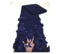 3D Colorful Flowers Beaded Embroidered Laces Fabrics Wedding Tulle Lace Fabric DIY Accessories Width 130cm 1meter(Color-08,5Yards 450cmX130cm)