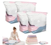 3D Compression Bags for Storage, No Pump Vacuum Compression Bags, Heavy Duty Cube Organizer for Home Moving, Clothes, Bedding, Cushions, Pillows, Wardrobe Decluttering Pack (S*4)