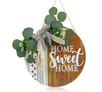 3D Couronnes Porte DéCoratives, Couronne De Porte Artificielle, Couronne De Bienvenue, DéCoration De Couronne De Porte D'EntréE En Bois, Panneau D'ExtéRieur Boho Suspendu, DéCoration De La Maison