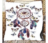 3D Couvre Lit Matelassée, Chickw1 Imprimé de Attrapeur de rêves Doux Microfiber Couvre-lit Couverture de lit Jeté de Lit Dessus de Lit (Papillon,180x200cm)