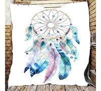 3D Couvre Lit Matelassée, Chickw1 Imprimé de Attrapeur de rêves Doux Microfiber Couvre-lit Couverture de lit Jeté de Lit Dessus de Lit (Plume,150x200cm)