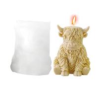 3D Cow Figurine Candle Mold, 3D Silicone Cute Reusable Decorations, Candle Making Molds, for Holidays Offices Homes Rooms Desks Desktops