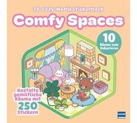 3D-Cozy-World Stickerbuch - Comfy Spaces: 3D House Stickerbuch für Kinder ab 5 Jahren - 10 niedliche Cozy Shops gestalten, kreativer Stickerspaß zur Entspannung und Beschäftigung