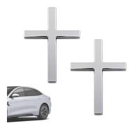 3D Croix Voiture Autocollants, 2PCS Métal Chrétien Croix Autocollants, Uniques Religieux Croixs Voiture Autocollant, Chrétien Croixs Voitures Camion Fenêtre Carrosserie Latéraux Autocollant Emblème