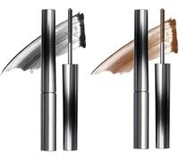 3D Curling Eyelash Iron Mascara, Iron StrongMascara, Natural Thickening Lengthening Long Lasting BristlelessMascara, Non-Clumping, Smudge Proof (Black+Brown)