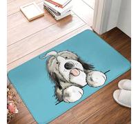3D Custom Happy Bearded Collie Dog Doormat Mat Anti-Slip Pet Animal Bath Kitchen Bedroom Rug Carpet -40x60cm