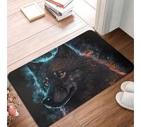3D Custom Spirit Animal Wolf Non-Slip Entrance Bath Kitchen Door Floor Mat Toilet Rug Carpet Footpad-60x90cm