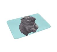 3D Cute Painted Baby Hippo Swimming - Digital Painting Anti-Slip Floor Mat for Kitchen Entrance Home Bathroom Footpad Mats-60x90cm
