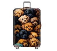 3D d'animaux Housse De Protection pour Bagages,Lavable, éLastique,avec Fermeture éClair DissimuléE,Housse De Valise Voyage,Trolley Case Cover Protector De 18 à 32 Pouces (Chiens,S(18-21inch))
