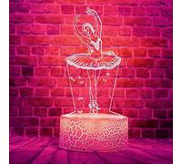 3D danseuse de ballet LED Lampe d'illusion Optique Lampe Lumière de Nuit avec Câble USB et 7 Couleurs Décoration pour Enfant Chambre Chevet Table de Bébé Enfant Cadeau De Noël Fête Anniversaire