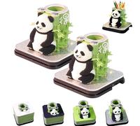 3D Desk Calendar 2026, Panda Pen Holder Tear-Off Paper Sculpture Desk Calendar, Creative DIY Carving Panda with LED Lights Memo Calendars for New Year Desktop Decoration
