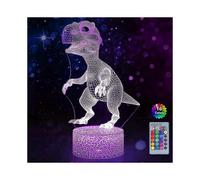 3D Dinosaur Night Light - 3D Illusion Lamp 16 Color Change, Decor Lamp with