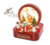 3D DIY Christmas Music Box, Creative Christmas Assembly Kit with Lights and Music, Holiday Home Decoration