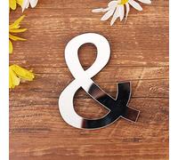 3D DIY Lettres Alphabet Décoratives Argent, Créatif Acrylique Surface du miroir Alphabet 26 lettres autocollant mural Fête de la décoration de la maison (&)