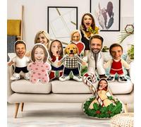 3D Double Face Coussin Photo Personnalisé avec Visage et Corps Oreiller Personnalisable Impression de Chat Chien Décoration Canapé Maison Voiture Cadeau DIY pour Enfant Mère Noël Anniversaire