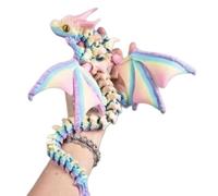 3D Dragon Toy - Winged Dragon Figurine Model, Movable Animal Display Sculpture, Flexible Desk Ornament, Creative Car Dashboard Decoration for Office, Living Room, Study
