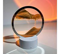 3D Dynamic Sand Art Liquid Motion Moving Sand Art Picture Round Glass 3D Deep Sea Sandscape in Motion Display Flowing Sand Frame avec lumière LED Relaxing Desktop Home Office Decor ( Color : Orange )