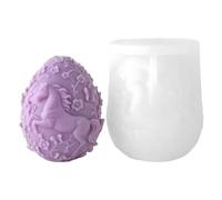 3D Easter Egg Mold, Horse Floral Silicone Mould, Flexible Easy Release Baking Tool, Holiday Cake Decorating Supplies, Handmade Craft Mold for Chocolate Fondant Soap Resin Candle