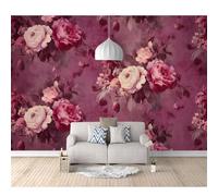 3D Effect Photo Self-adhesive Wallpaper Vintage Floral Rose 100x70cm Panoramic Wall Tapestry Mural Large Bedroom Eco-Friendly Decoration