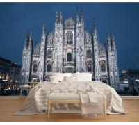 3D Effect Photo Wallpaper Cathédrale De Milan 300x210cm Wall Murals Print Non-Woven Background Photo Wall Paper for Living Room Bedroom Children's Room Office Decoration 1e14