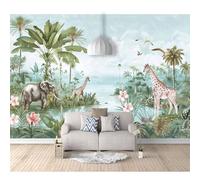 3D Effect Wall Sticker Poster Landscape: Rainforest Wildlife 100x70cm Landscape Pictures Wallpapers Art Decals for Bedroom Living Room Home Decoration