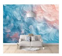 3D Effect Wall Sticker Poster Watercolor color white feathers 100x70cm Landscape Pictures Wallpapers Art Decals for Bedroom Living Room Home Decoration