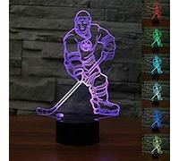 3d Eishockey Lampe Veilleuse Illusion Optique 7 de couleur Touch Switch Lampe de table bureau décoration parfaite idée cadeau de Noël avec Acryl Câble USB
