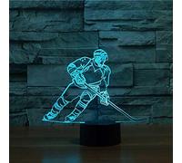 3D Eishockey Veilleuse Lampe Veilleuse Illusion Optique 7 Changement de couleur Décoration Table Bureau Lampes pour avec usb