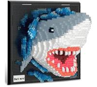 3D en Forme de Requin Ensemble de Mini-Blocs de Construction Décoration Murale ou de Table Cadeau d'anniversaire pour Adolescents