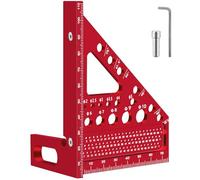 3D Équerre de Charpentier en Alliage d'Aluminium, Règle de Menuisier Triangulaire 22,5 à 90° avec Aide au Positionnement, Multi-Angle Equerre de Menuiserie pour Menuisiers et Ingénieurs