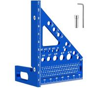 3D Équerre de Charpentier en Alliage d'Aluminium, Règle de Menuisier Triangulaire 22,5 à 90° avec Aide au Positionnement, Multi-Angle Equerre de Menuiserie pour Menuisiers et Ingénieurs