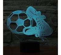 3d et chaussures de football Veilleuse Lampe Illusion d'optique Veilleuse 7 couleurs changeantes Touch Switch Lampe de table bureau décoration cadeau