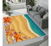 3D Étoile De Mer Coquillage Tapis Salon Chambre Doux Confort Tapis Plage Duveteux Poil Ras 100x200 cm Moquette Antidérapant Lavable Rug Moderne Couloir Intérieur de Plein Air(Image 5-2)