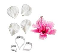 3D Fleur Pétale Feuilles Rose Veiner&cutter Moule Silicone Acier Inoxydable Fondant Set Emporte-Pièces, Moule, Décoration Gâteau Outil Plats à Four Sugarcract Chocolat Pâte à Décorative - Hibiscus