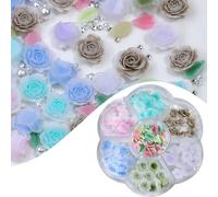 3D Fleurs Ongles Feuille Rose Ongles Art Décorations Ongles Art Accessoires pour Ongles en Acrylique