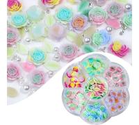 3D Fleurs Ongles Feuille Rose Ongles Art Décorations Ongles Art Accessoires pour Ongles en Acrylique