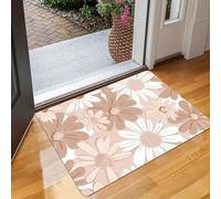 3D Floral Welcome Mat -Non-Slip Floor Mat with Vibrant Pink, Beige and White Daisy Pattern - Perfect for Indoor/Outdoor entrances-60x90cm