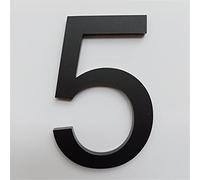 3D Flottant Auto-Adhésif Plaque Maison Numéros 4 Pouces 10cm Porte Moderne 3M Autocollants Adresse Boîte Aux Lettres Extérieure Numérique Numéro Signe Noir Mat Signalisation Pour Yard Street (5)