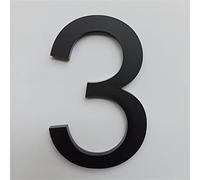 3D Flottant Auto-Adhésif Plaque Maison Numéros 4 Pouces 10cm Porte Moderne 3M Autocollants Adresse Boîte Aux Lettres Extérieure Numérique Numéro Signe Noir Mat Signalisation Pour Yard Street (3)